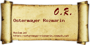 Ostermayer Rozmarin névjegykártya